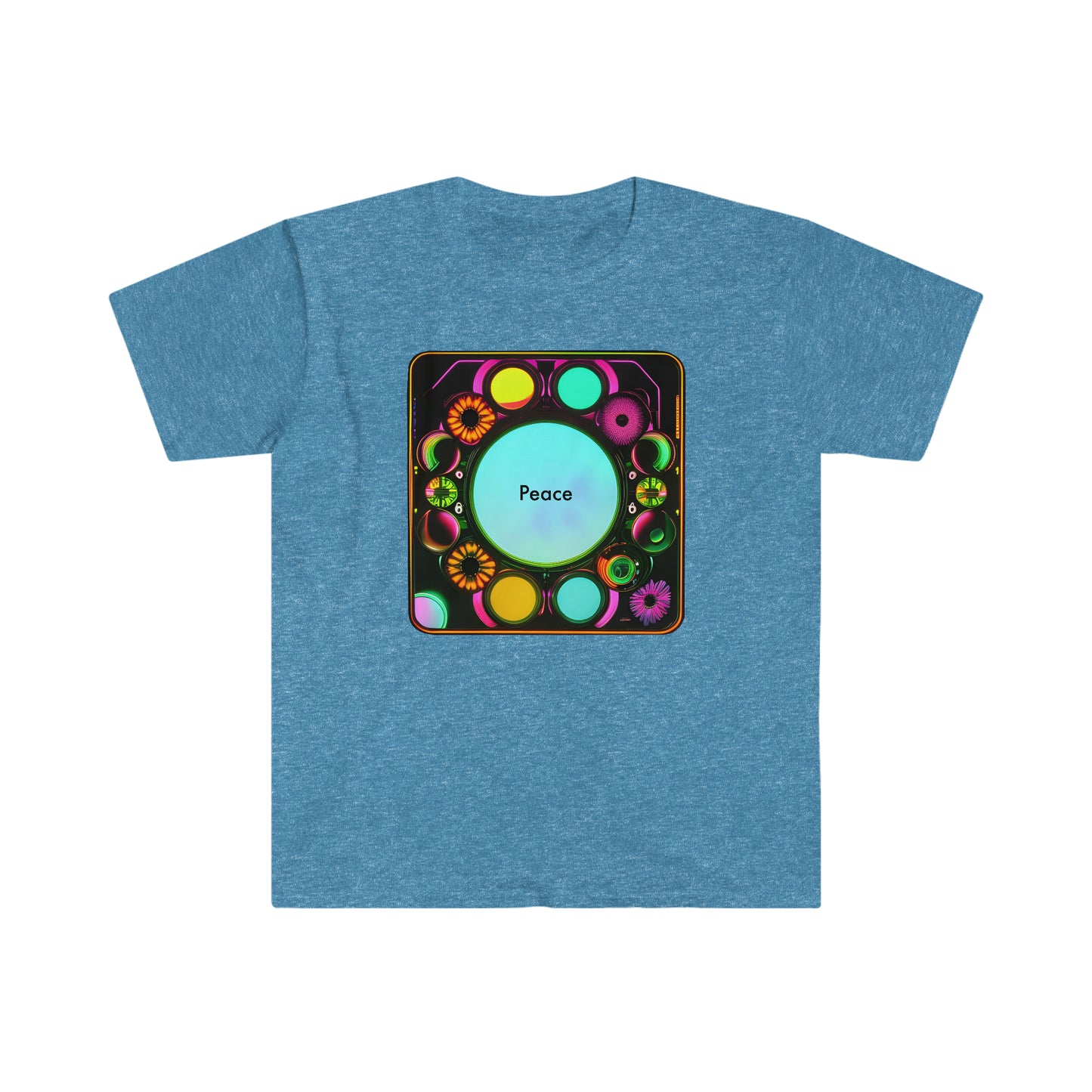 Psychedelic Harmony: Abstract Floral Peace T-Shirt