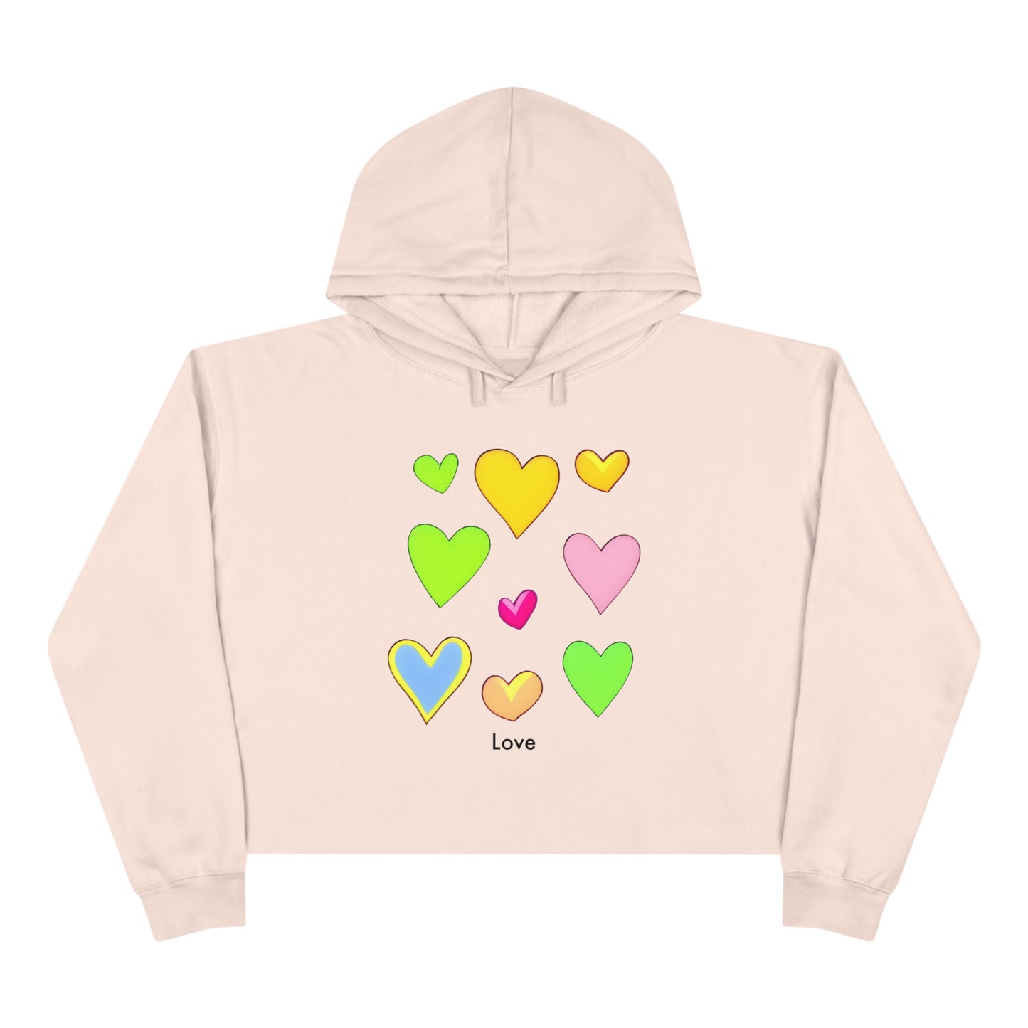 Love in Colors: Minimalistic Heart Crop Hoodie