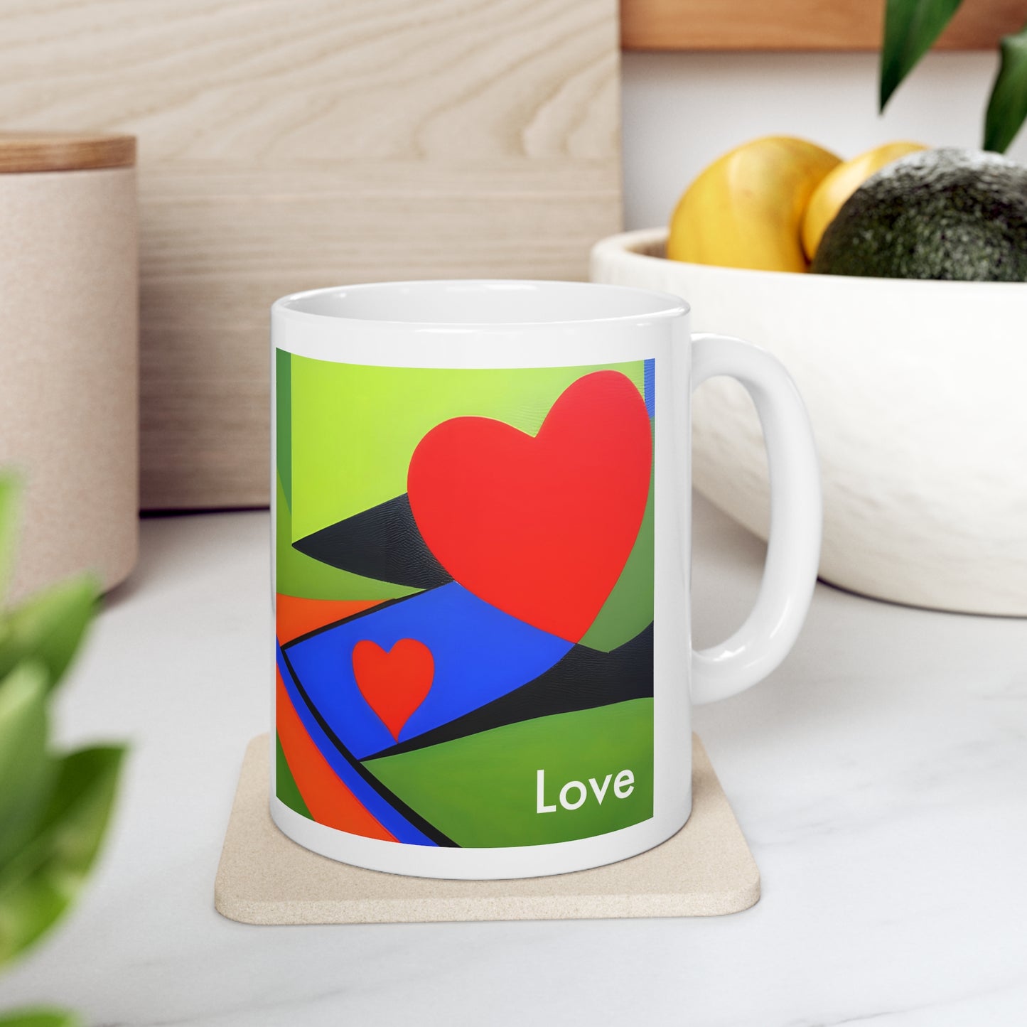 Artistic Love Sips: AI-Generated Ceramic Coffee Mug