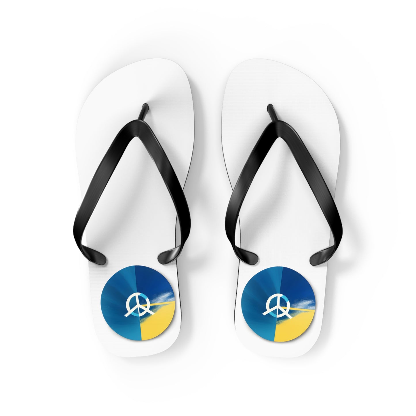 Peaceful Stride: AI Designed Peace Sign Flip Flops