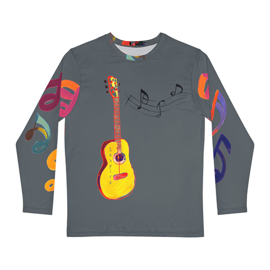 Artistic Harmony: Inspire Guitar Watercolor All Over Print Long Sleeve Shirt