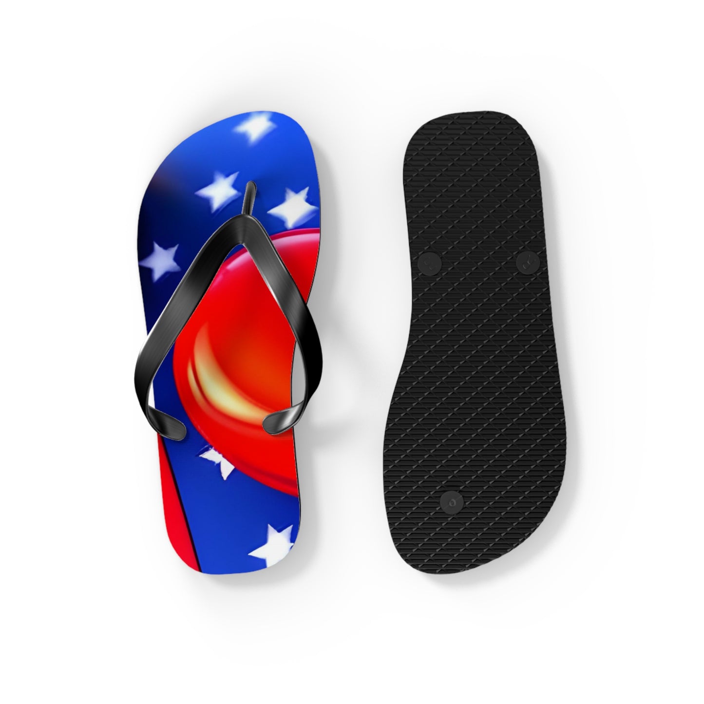 USA Pride in Every Step: Heart and Flag Flip Flops