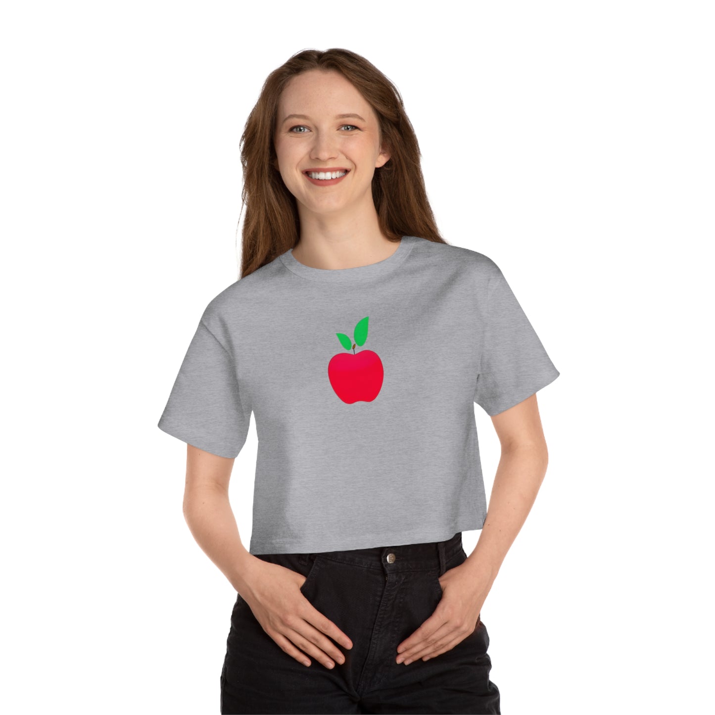 Champion Women's Cropped T-Shirt - Inspire with Colorful Apples