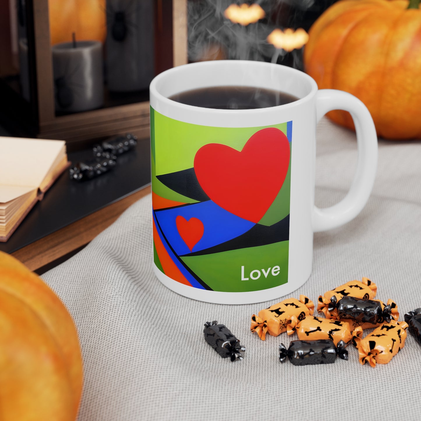 Artistic Love Sips: AI-Generated Ceramic Coffee Mug