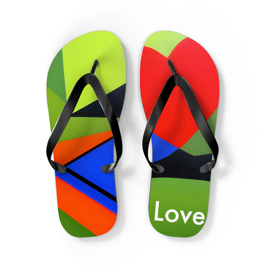 Abstract Love Vibe: AI-Generated Flip Flops