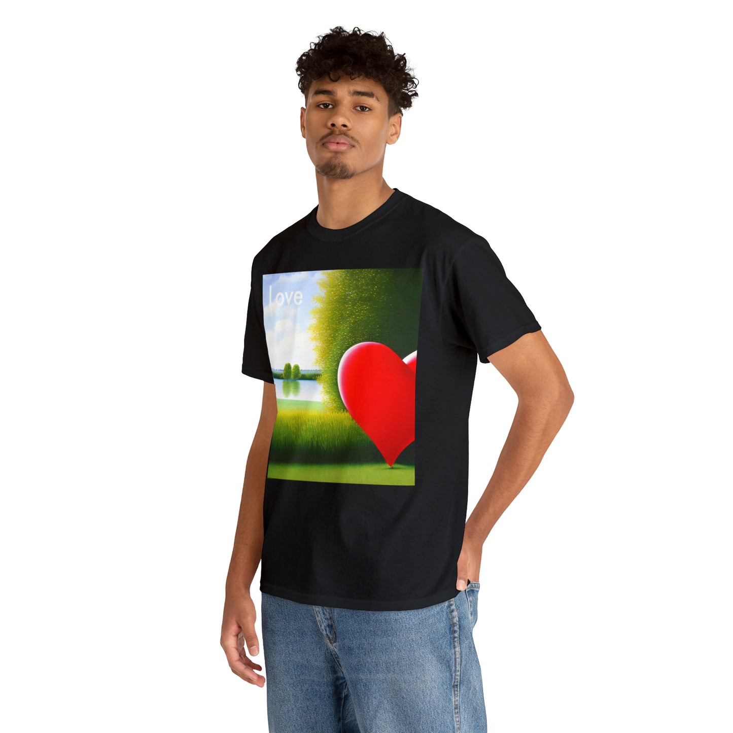 Serene Heart Oasis: AI-Captured Beauty T-Shirt