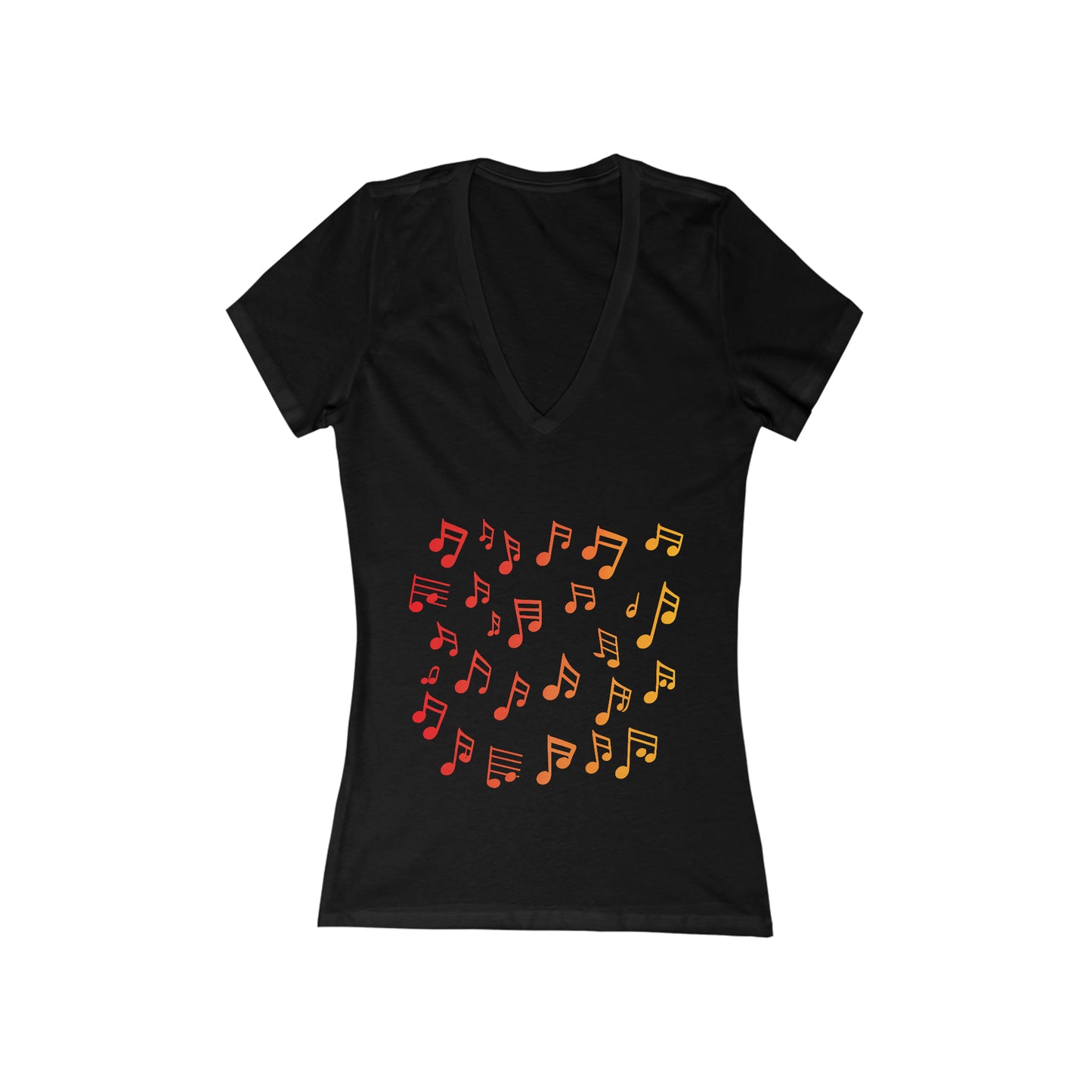 Musical Brilliance: Inspire Notes Deep V-Neck Tee