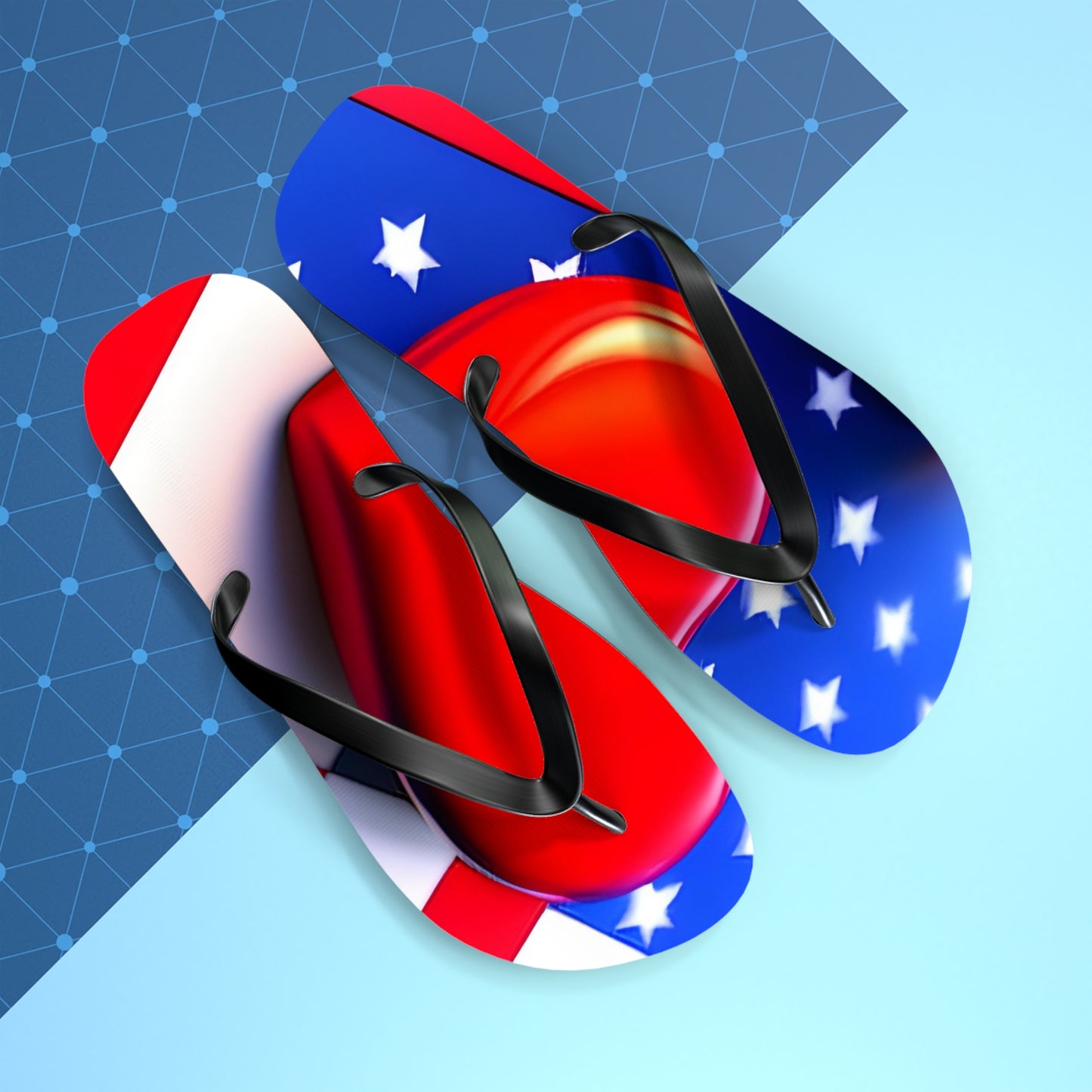 USA Pride in Every Step: Heart and Flag Flip Flops