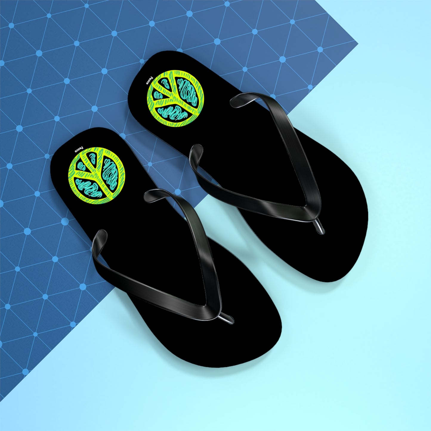 Tranquil Vibes: Pastel Peace Sign Unisex Flip Flops