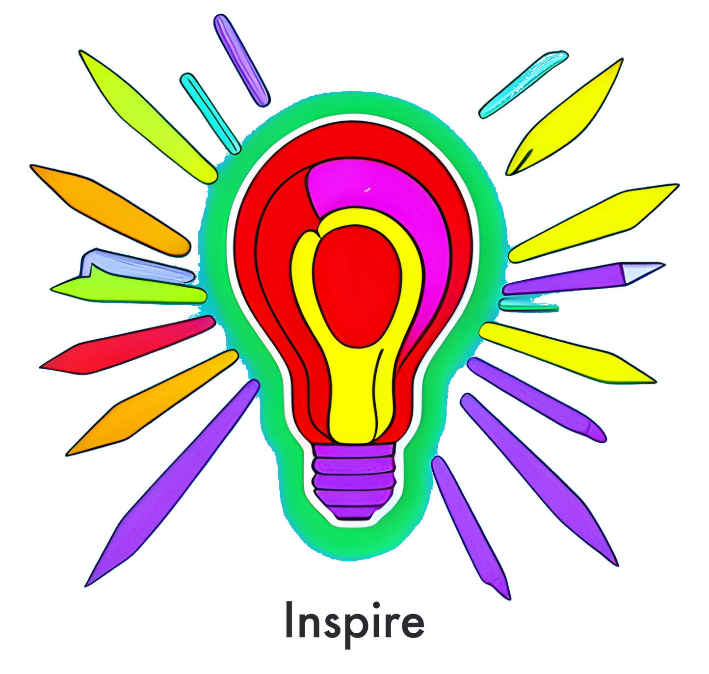 Express Your Creativity: Colorful Light Bulb Inspire Unisex T-Shirt