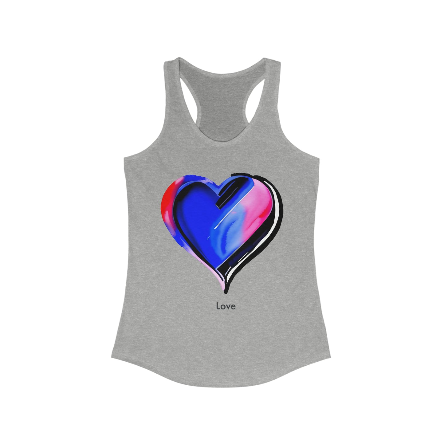 Vibrant Love: Minimalistic Watercolor Heart Tank