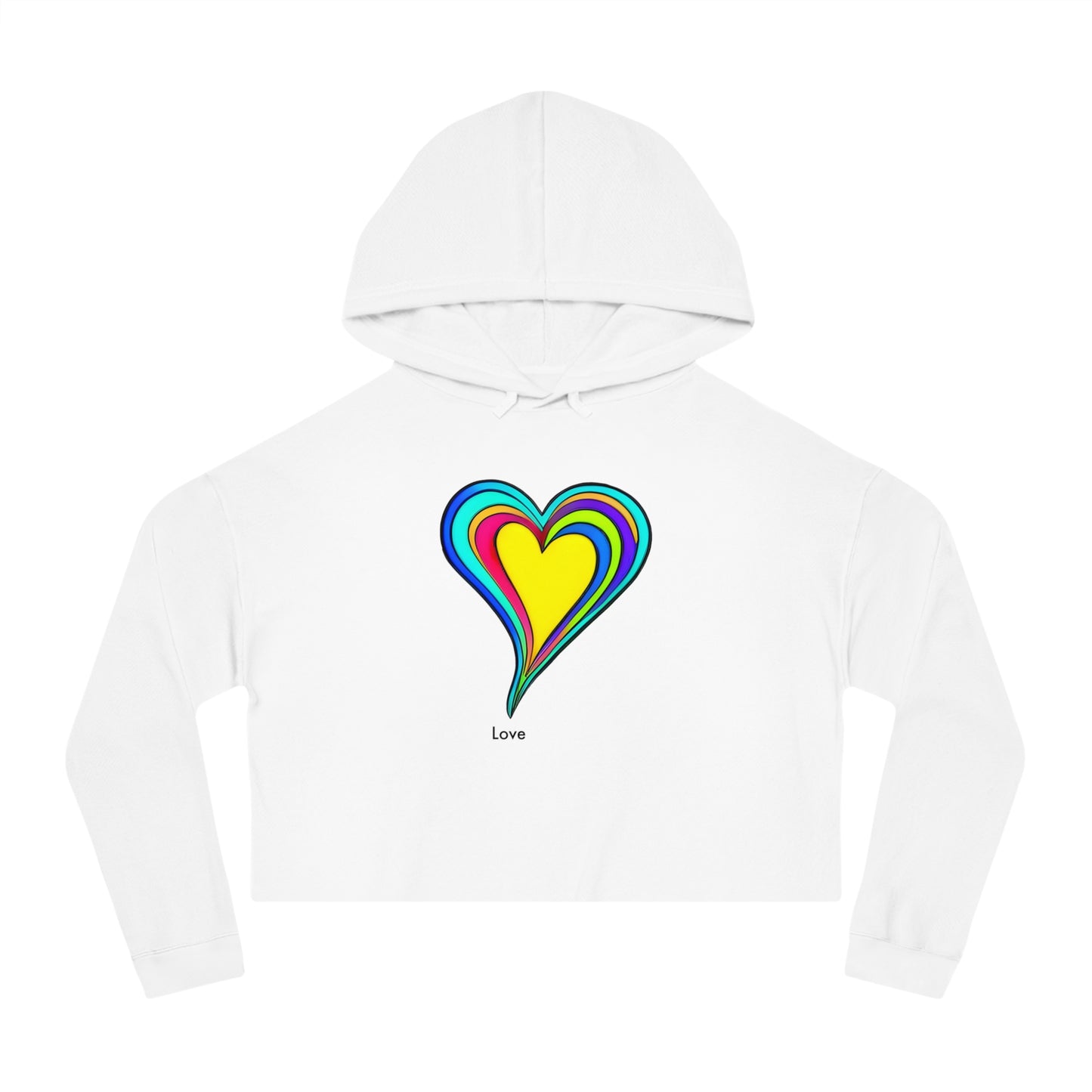 AI-Infused Psychedelic Love: Crop Hoodie