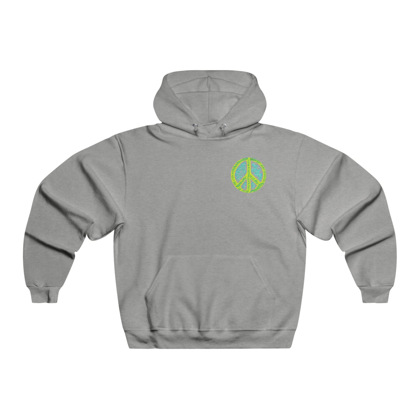 Tranquil Harmony: Minimalist Peace Sign Hooded Sweatshirt for Men