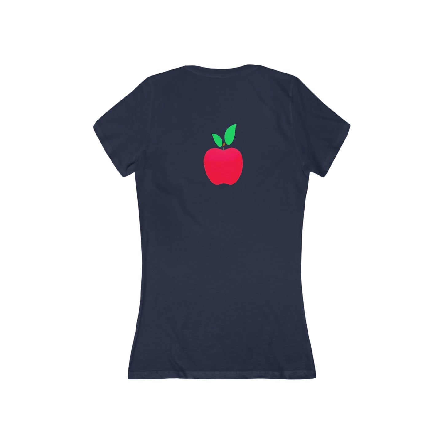 Green Apple Charm V-Neck Tee - Embrace the Power of Inspiration