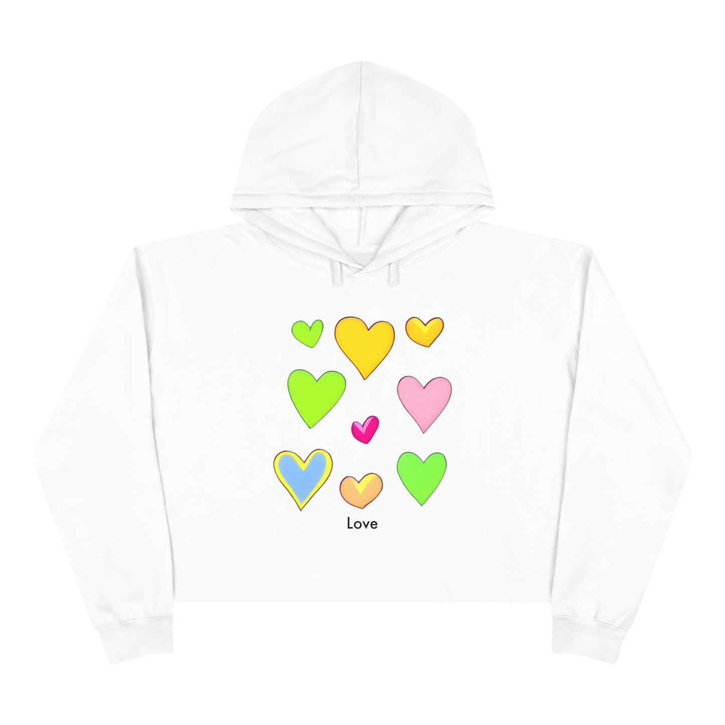 Love in Colors: Minimalistic Heart Crop Hoodie