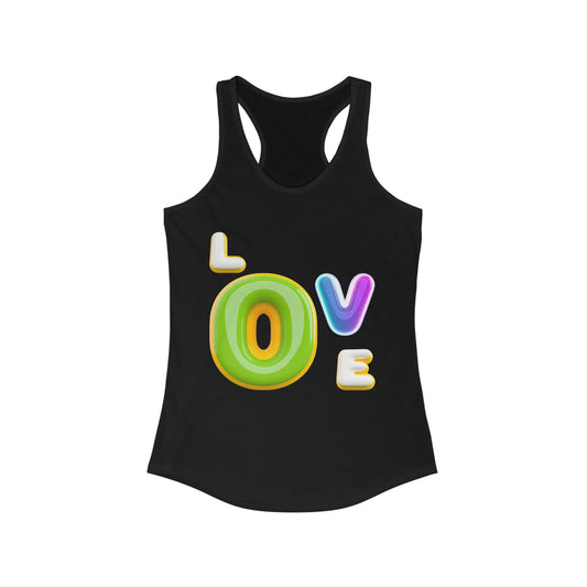 Love in Style: AI-Created 3D Letter Design Women's Tank Top