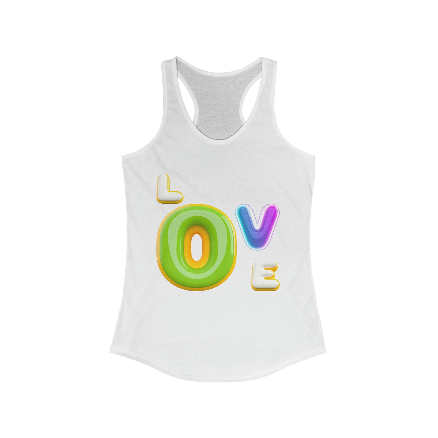 Love in Style: AI-Created 3D Letter Design Women's Tank Top