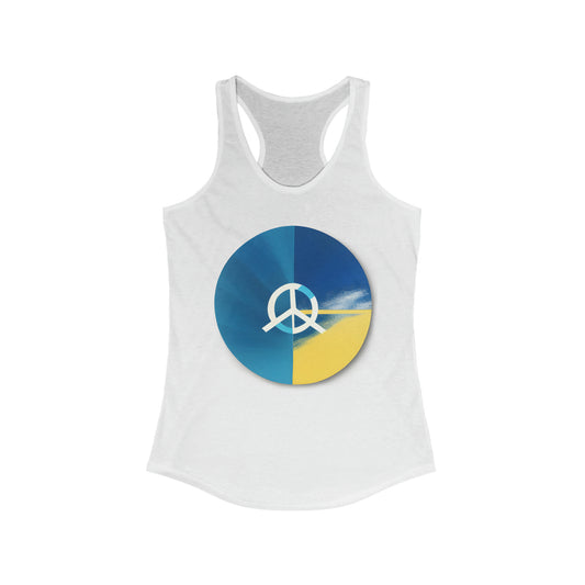 Peaceful Impressions: Abstract Peace Sign AI-Designed Women's Racerback Tank