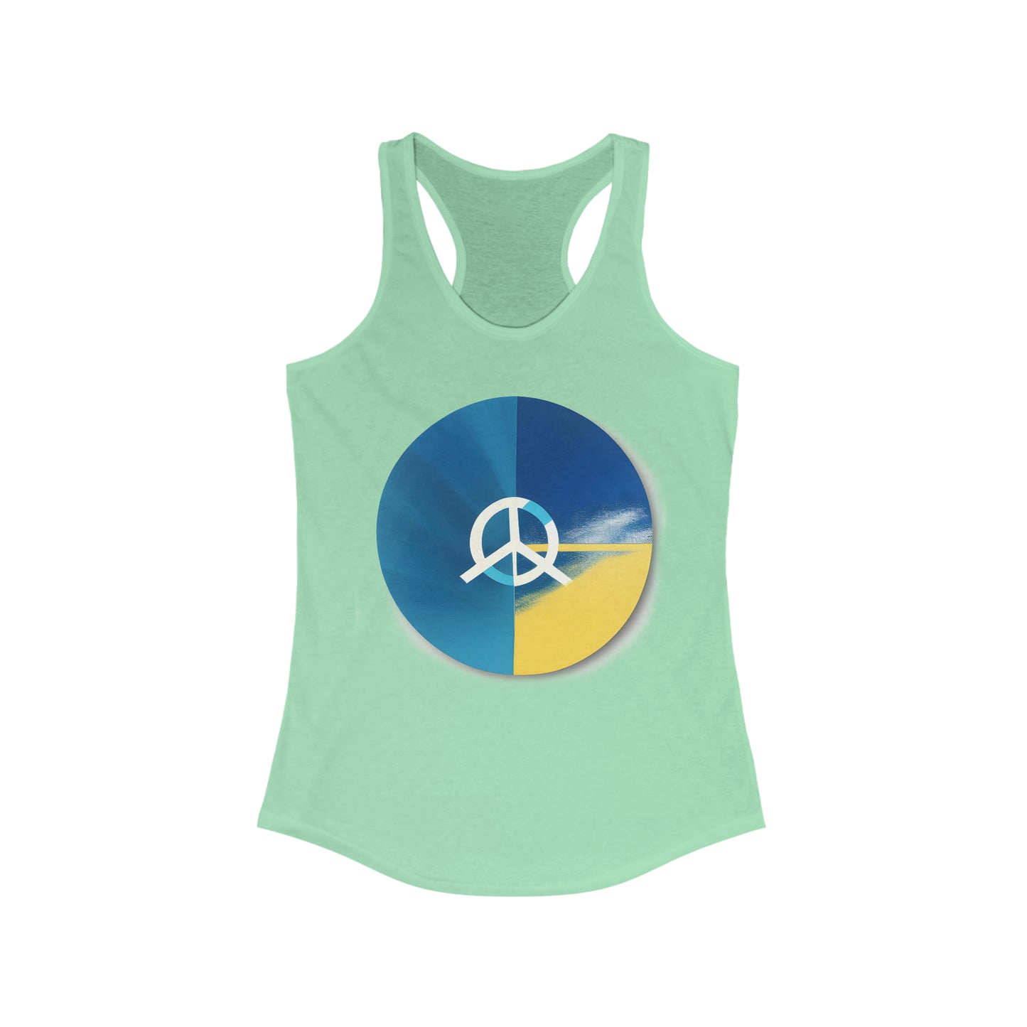 Peaceful Impressions: Abstract Peace Sign AI-Designed Women's Racerback Tank