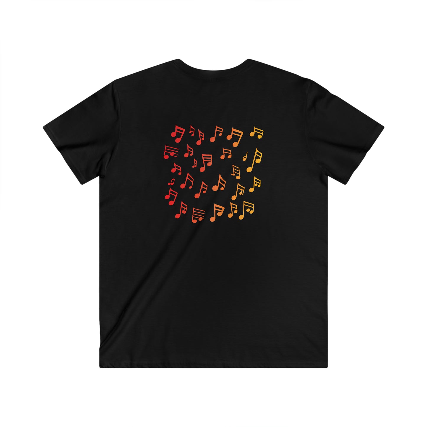 Chromatic Inspiration: Inspire Music Notes V-Neck Tee