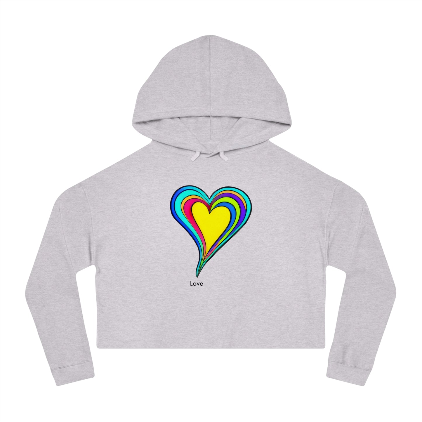 AI-Infused Psychedelic Love: Crop Hoodie