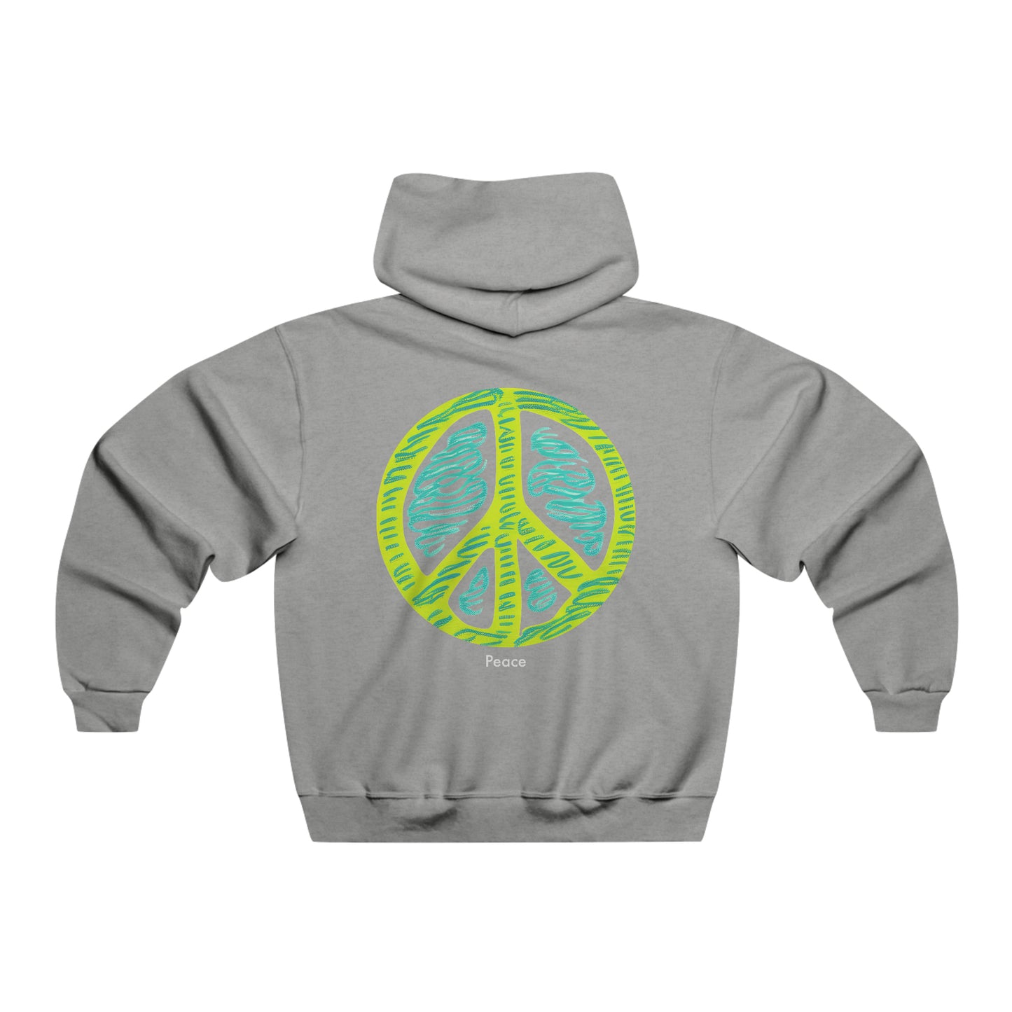 Tranquil Harmony: Minimalist Peace Sign Hooded Sweatshirt for Men