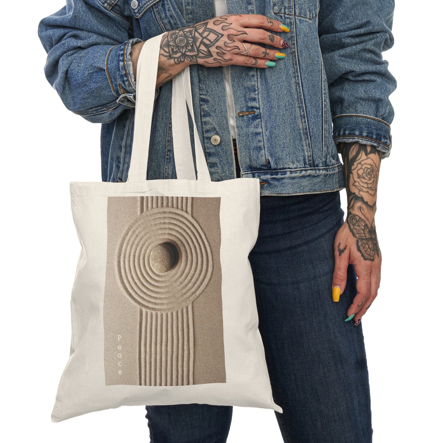 Carry Peace Everywhere: Raked Sand Inspired Peace Tote Bag