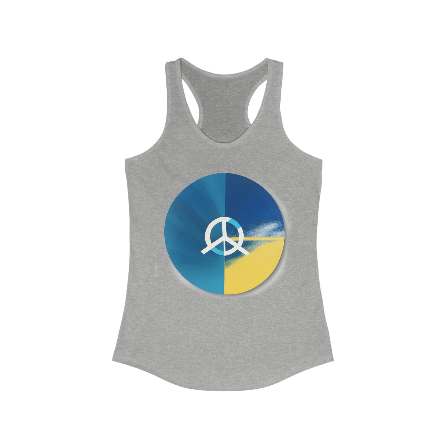 Peaceful Impressions: Abstract Peace Sign AI-Designed Women's Racerback Tank