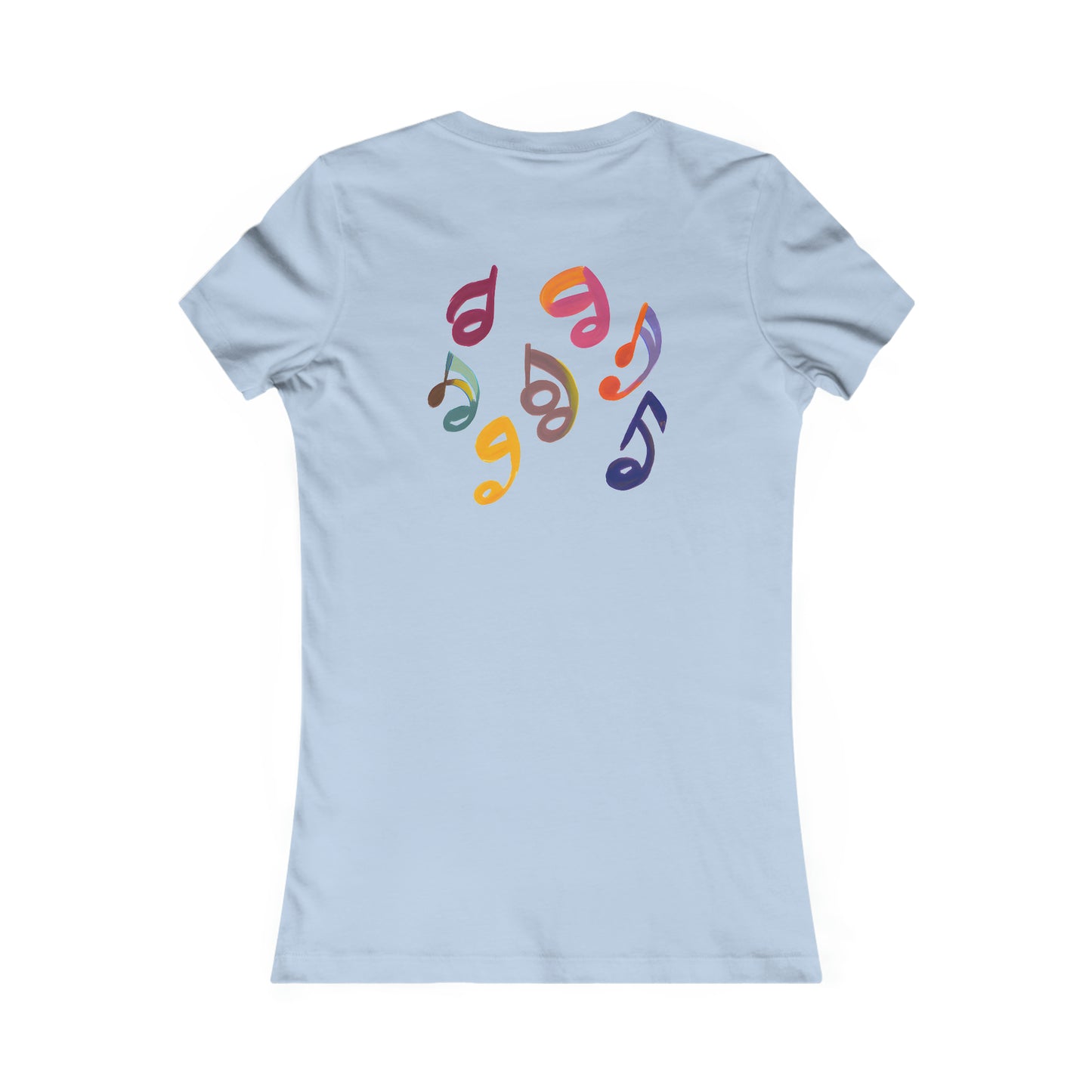 Harmonious Play: Cute Guitar Watercolor Tee with Notes