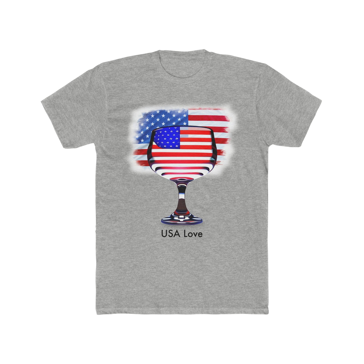 Toast to Freedom: Men's Staple Tee with AI-Generated 'USA Love' Design