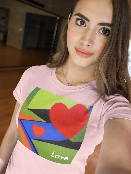 AI-Painted Love: Modern Art T-Shirt