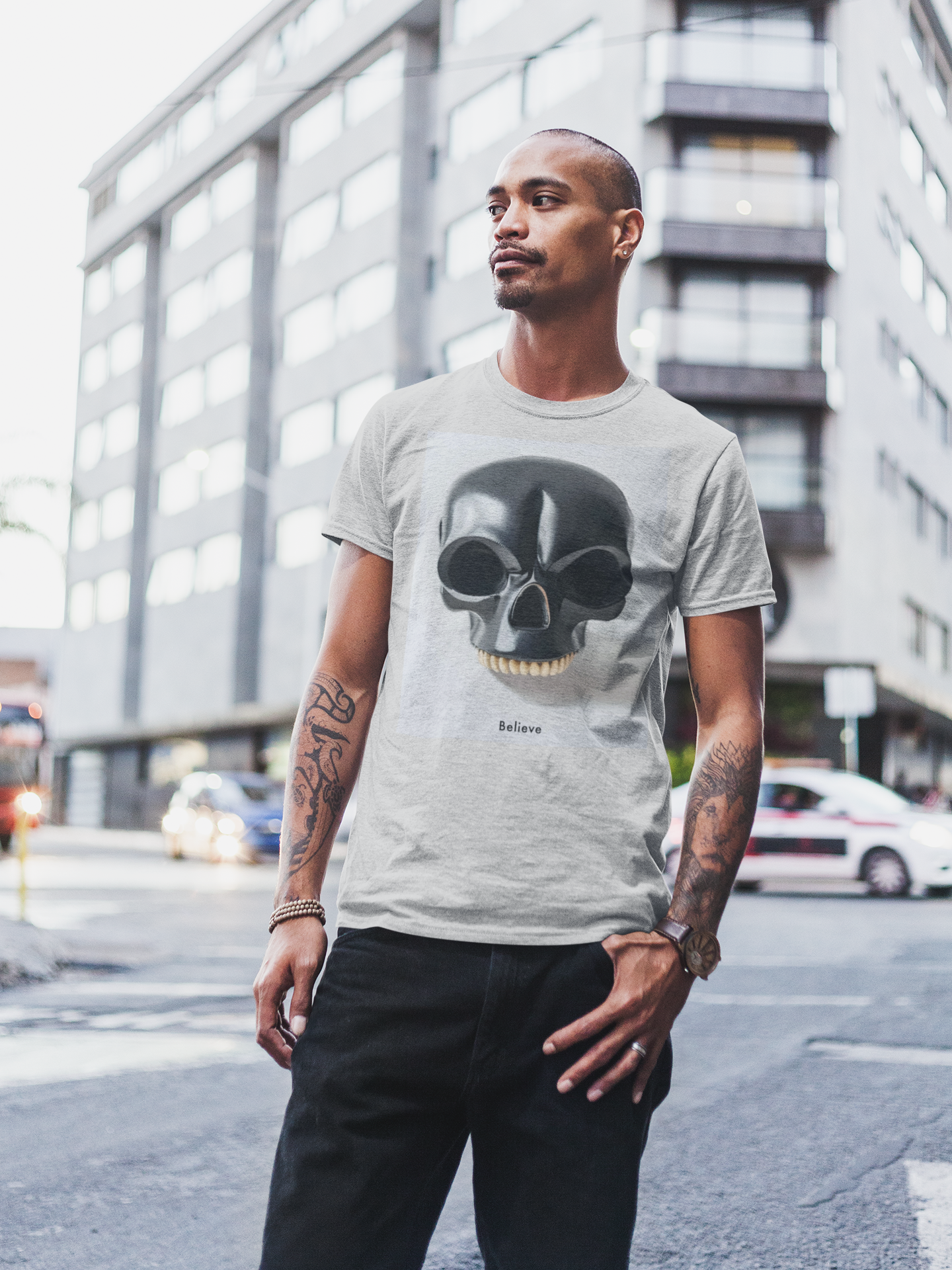 Unleash Your Belief: Alien Skull Unisex Softstyle T-Shirt