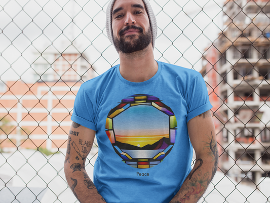 Peaceful Sunset Stained Glass Tee: Embrace Serenity and Style!