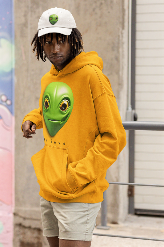 Beyond Belief: Alien-Inspired Hooded Sweatshirt