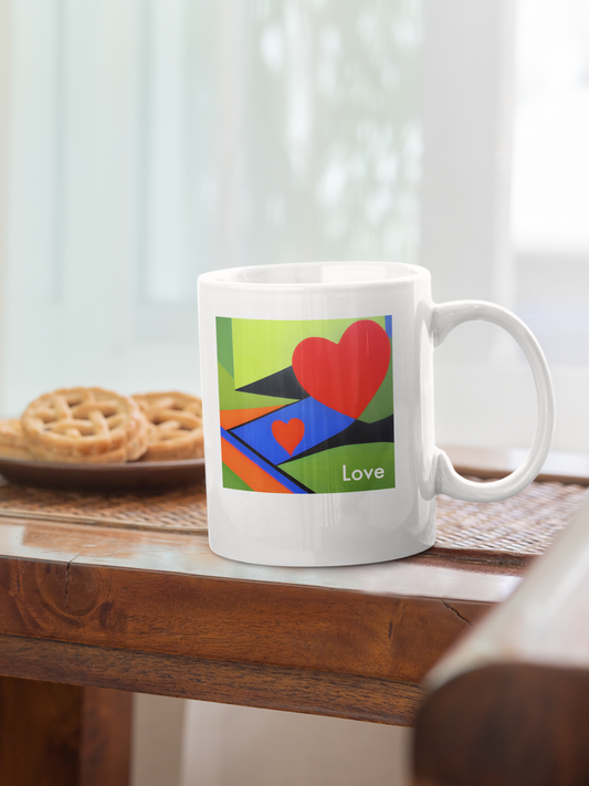Artistic Love Sips: AI-Generated Ceramic Coffee Mug