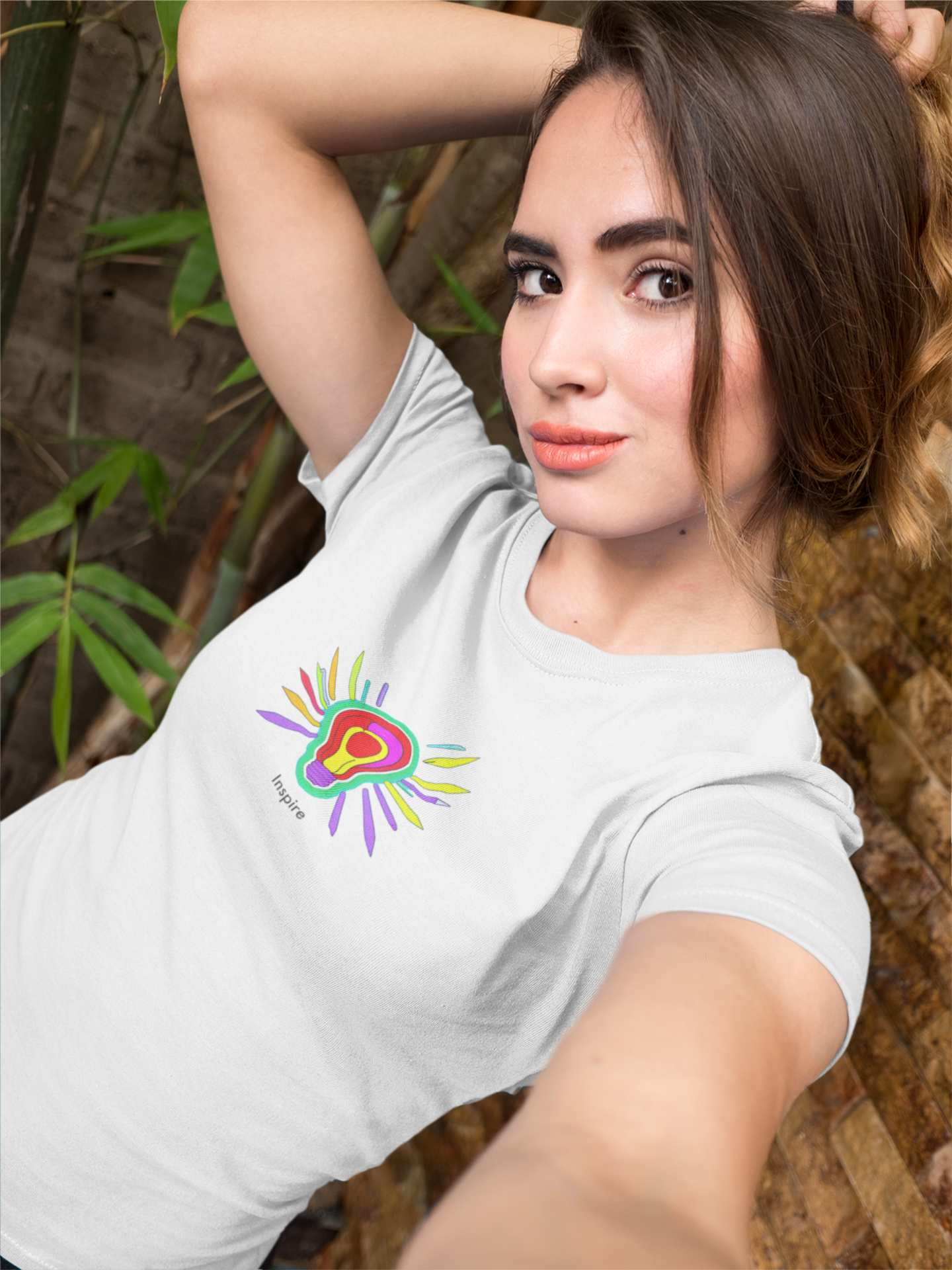 Colorful Inspiration: Creative Spark AI-Generated Light Bulb Tee