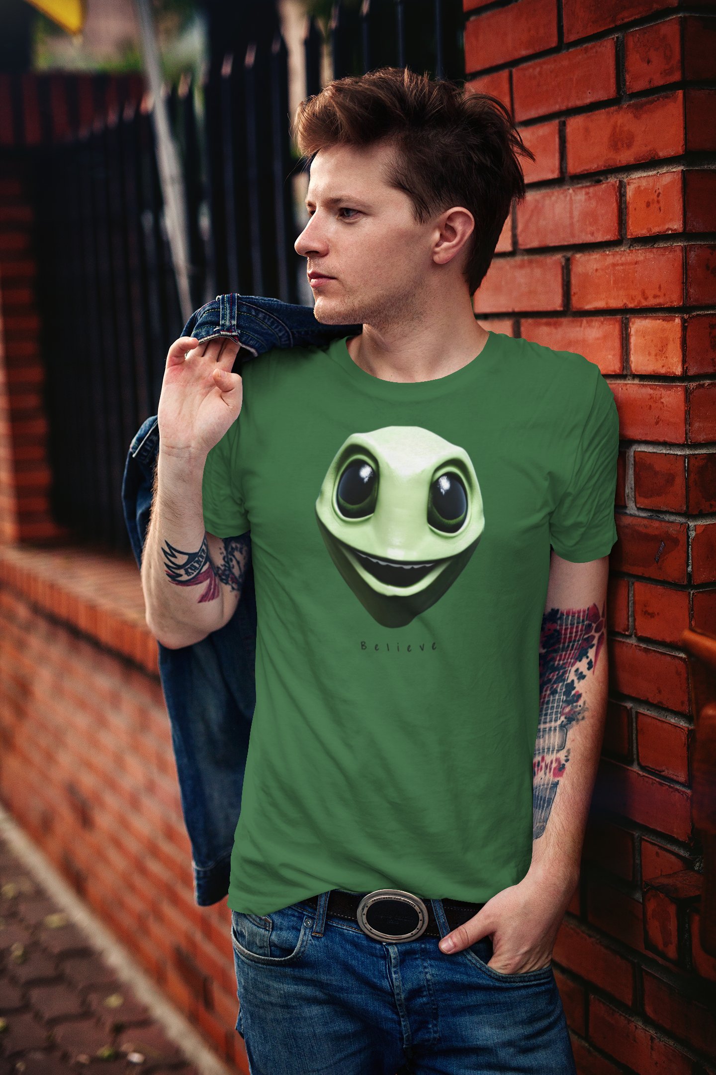 Believe in Extraterrestrial Smiles - Unisex Jersey Tee