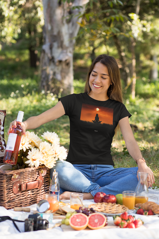 Find Your Zen with the Peace Women's Softstyle Tee - An AI Masterpiece