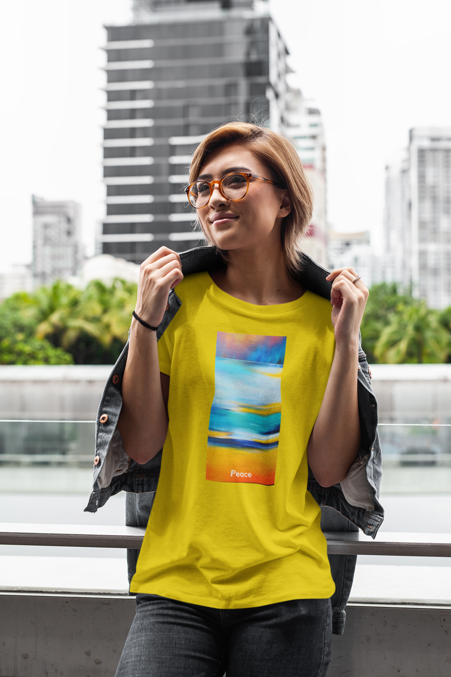 Sunset Serenity: Abstract Peace Unisex Softstyle T-Shirt