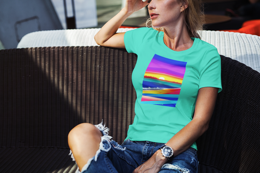 Vibrant Serenity: Women's Softstyle Tee