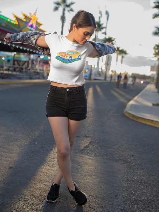 Love for Retro Wheels - Women's Crop Tee